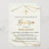 Klassische Vintage Goldtaufe Einladung (Vorne/Hinten)