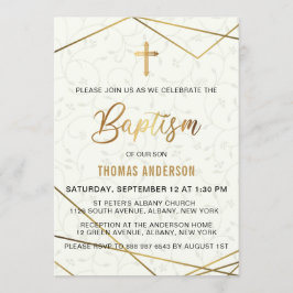 Klassische Vintage Goldtaufe Einladung
