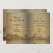 Klassische Vintage Hochzeit Einladung (Vorne/Hinten)