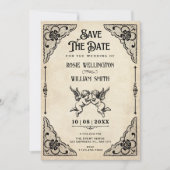Klassische Vintage-Hochzeit Save The Date (Vorderseite)