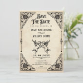 Klassische Vintage-Hochzeit Save The Date (Stehend Vorderseite)