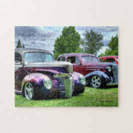 Klassische Vintage Hotrodfahrzeuge Puzzle