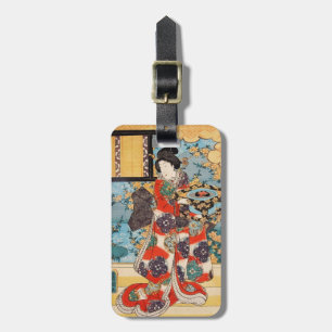 Klassische vintage japanische Geisha  ukiyo-e Utag Gepäckanhänger
