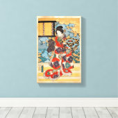 Klassische Vintage japanische Geisha ukiyo-e Utaga Leinwanddruck (Insitu (Holzboden))