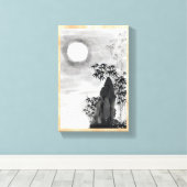 Klassische Vintage japanische Nachtmondlandschaft  Leinwanddruck (Insitu (Holzboden))