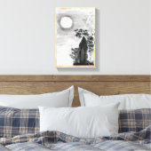Klassische Vintage japanische Nachtmondlandschaft  Leinwanddruck (Insitu (Schlafzimmer))