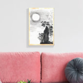 Klassische Vintage japanische Nachtmondlandschaft  Leinwanddruck (Insitu (Wohnzimmer))