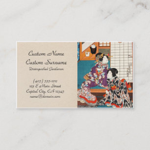 Klassische vintage japanische Ukiyo-e-Geishas Utag Visitenkarte