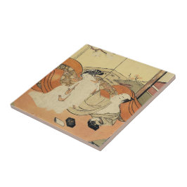 Klassische Vintage japanische ukiyo-e oiran art Fliese