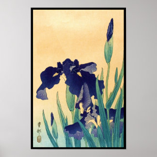 Klassische Vintage japanische Ukiyo-e violet-irise Poster