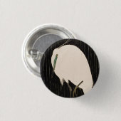Klassische Vintage japanische ukiyo-e-white crane Button (Vorne & Hinten)