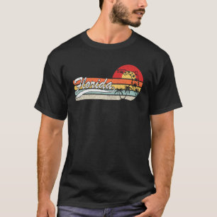 Klassische Vintage-Karte von Florida mit Kokosnuss T-Shirt
