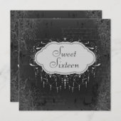 Klassische Vintage Kronleuchter-Ornament Süß 16 Einladung (Vorne/Hinten)