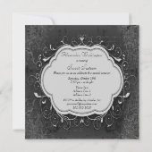 Klassische Vintage Kronleuchter-Ornament Süß 16 Einladung (Rückseite)