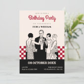 Klassische Vintage Mädchen Party Geburtstag Einladung (Stehend Vorderseite)