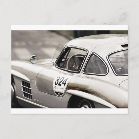 Klassische Vintage Mercedes Black & White Postkarte (Vorderseite)