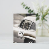 Klassische Vintage Mercedes Black & White Postkarte (Stehend Vorderseite)
