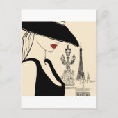 Klassische Vintage Mode in Paris Postkarte (Vorderseite)