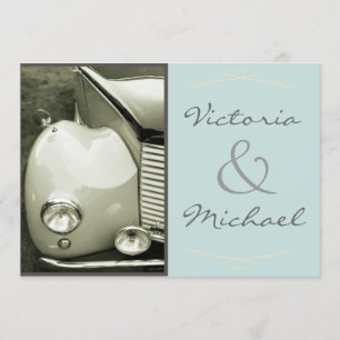 Klassische Vintage-Motor-Hochzeit Einladung