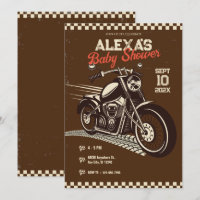Klassische Vintage-Motorrad-Babyparty