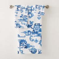 Klassische Vintage Pagode Chinoiserie Blau und Wei