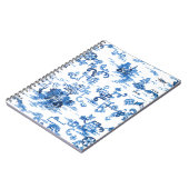 Klassische Vintage Pagode Chinoiserie Blau und Wei Notizblock (Linke Seite)