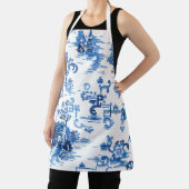 Klassische Vintage Pagode Chinoiserie Blau und Wei Schürze (InSitu)
