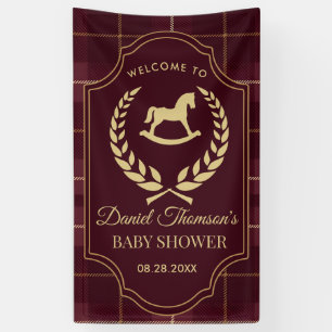Klassische Vintage-Polo-Pferd-Party-Baby-Shower Banner