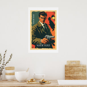Klassische Vintage-Pulp-Wandkunst Poster Retro-Fik