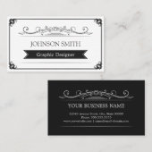 Klassische Vintage Rahmen - einfach elegant Visitenkarte (Vorne/Hinten)