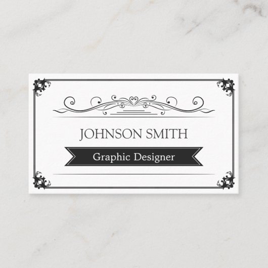 Klassische Vintage Rahmen - einfach elegant Visitenkarte (Vorderseite)