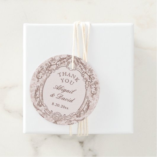 Klassische Vintage RahmenWedding Geschenkanhänger (Beispiel)