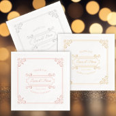 Klassische Vintage RahmenWedding Servietten Mit Folie