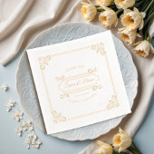 Klassische Vintage RahmenWedding Servietten Mit Folie