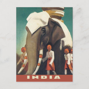 Klassische Vintage-Reiseplakat-Illustration Indien Postkarte