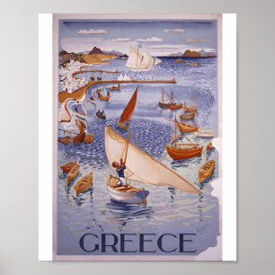 Klassische Vintage-Reiseplakate Griechenland Poster