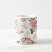 Klassische Vintage rosa Rosen-Tasse Kaffeetasse (Mittel)