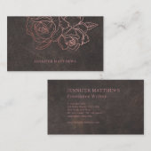 Klassische Vintage Rose und Leder-Hintergrund Visitenkarte (Vorne/Hinten)