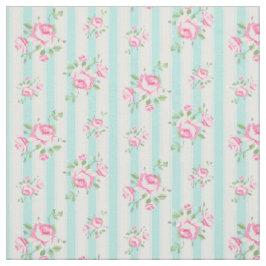 Klassische Vintage Rosen-Blumenstreifen aquamarin Stoff
