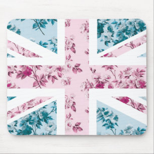 Klassische Vintage-Rosen-Union-Jack-Britische (UK) Mousepad