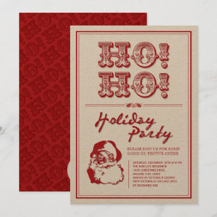 Klassische Vintage Santa HO Feierlichkeiten einlad Einladung