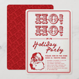 Klassische Vintage Santa HO Feierlichkeiten einlad Einladung