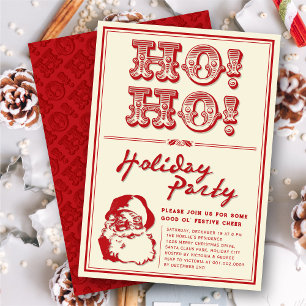 Klassische Vintage-Secret-Santa-HO-HO-Weihnachtsfe Einladung