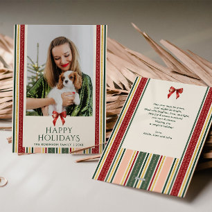 Klassische Vintage Streifen Bow Frohe Weihnachten