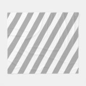 Klassische Vintage Streifen in Grau und Weiß Fleecedecke (Vorderseite (Horizontal))