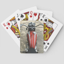 Klassische Vintage-Triumph-Motorrad-Spielkarten
