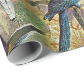 Klassische Vintage tropische Vogelwelten Geschenkpapier (Rolleneckpunkt)