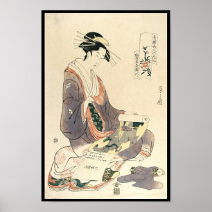 Klassische vintage ukiyo-e Geisha japanische Damen Poster