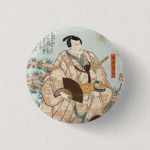 Klassische Vintage Ukiyo-e japanische Samurai Utag Button
