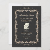 Klassische Vintage verzierte Königin Einladung (Vorderseite)